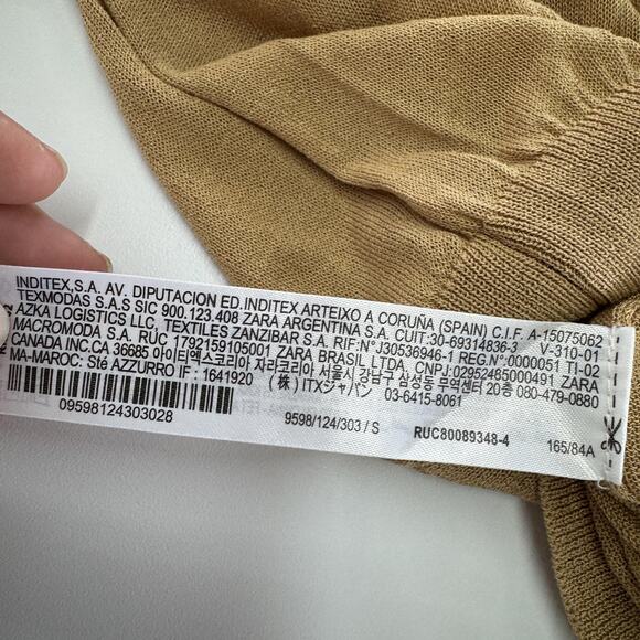 Zara Sweater Womens Small V Neck Lightweight Pullover Long Sleeve Modal Blend To - Picture 4 of 7